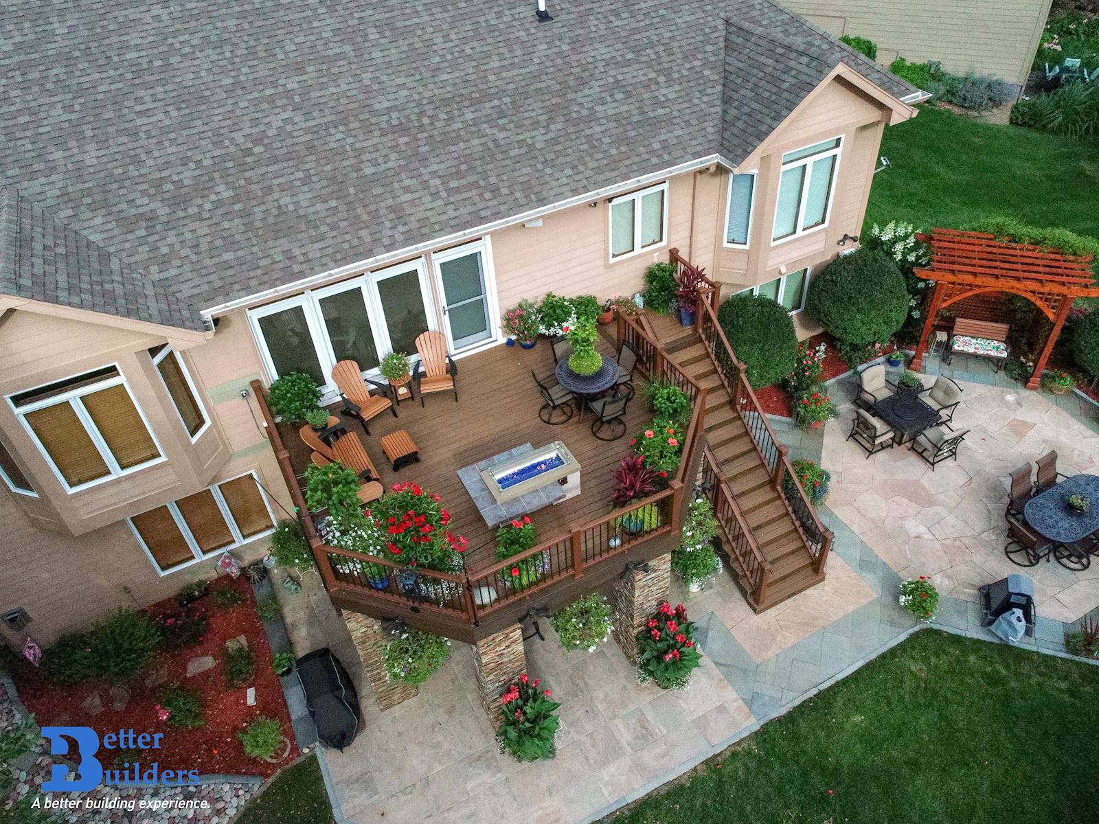 Trex deck w composite rail Better Builders Des Moines deck builder